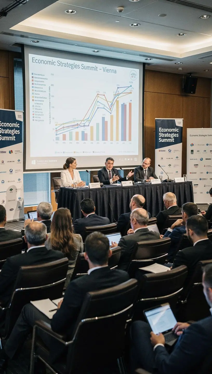 Ein Bild eines erfolgreichen Unternehmers, der eine Präsentation vor einem Publikum hält.