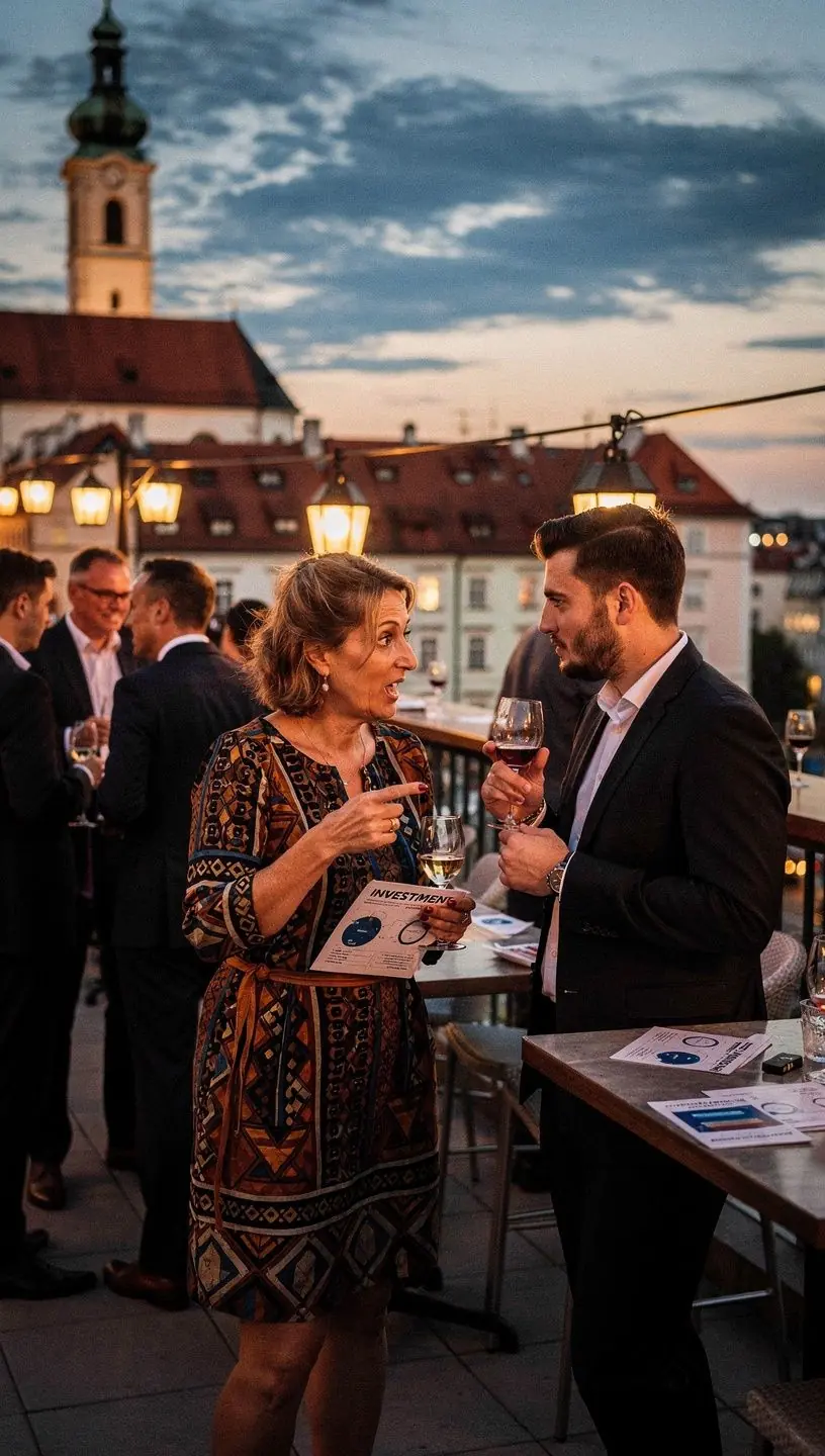 Eine Gruppe von Unternehmern, die an einer Diskussion über Innovationsstrategien teilnehmen.